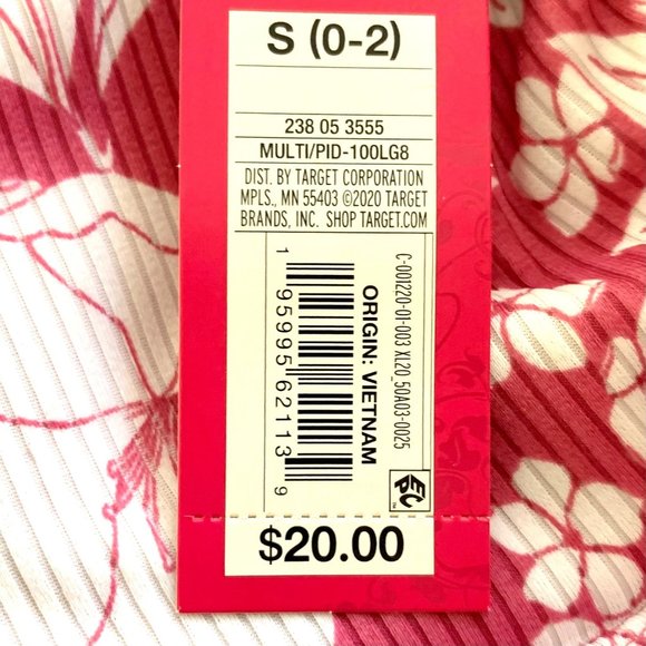 Xhilaration Juniors Pink White Floral Knot Camisole Top Bathing Swim S M XL D/DD - Picture 8 of 12